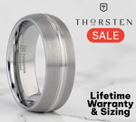 Load image into Gallery viewer, Mens Tungsten Carbide Domed Center Groove Wedding Ring - Brush Finish Comfort Fit - 6mm 8mm Wide - Style name: BOSS