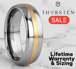 Load image into Gallery viewer, Mens Comfort Fit -Rounded Tungsten Carbide Ring - 14K Gold Inlaid - 6mm 8mm Wide - Style name: CENTURION