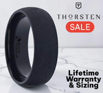 Load image into Gallery viewer, Mens Titanium Sand Blasted Finish Black Wedding Ring - Domed Comfort Fit - 8mm Wide - Style name: CIMMERIAN