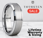 Load image into Gallery viewer, Mens Tungsten Carbide Brushed Center Wedding Ring - Polished Beveled Comfort Fit - 6mm 8mm Wide - Style name: CRONUS