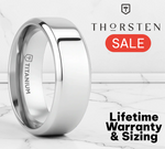 Load image into Gallery viewer, Mens Titanium Raised Center Beveled Edges Wedding Ring - Polished Finish Comfort Fit - 6mm 8mm Wide - Style name: CORONAL