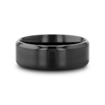 Load image into Gallery viewer, Mens Titanium Black Wedding Ring - Beveled Comfort Fit - 8mm Wide - Style name: EXODUS
