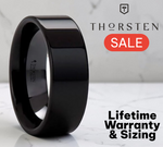 Load image into Gallery viewer, Mens Black Ceramic Flat Wedding Ring - Polish Finished Comfort Fit - 2mm 4mm 6mm 8mm 10mm 12mm Wide - Style name: FRAENER
