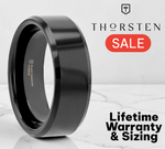 Load image into Gallery viewer, Mens Tungsten Black Wedding Ring - Beveled Comfort Fit - 4mm 6mm 7mm 8mm 10mm 12mm Wide - Style name: INFINITY