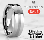 Load image into Gallery viewer, Mens Tungsten Platinum Inlaid Wedding Ring - Flat Comfort Fit - 6mm 8mm Wide - Style name: IVAR