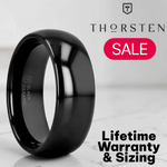 Load image into Gallery viewer, Mens Black Ceramic Domed Wedding Ring - Polished Finished Comfort Fit - 4mm 6mm 8mm 10mm 12mm Wide - Style name: LANDON
