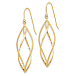 Load image into Gallery viewer, 14K Yellow Gold Polished and Textured Twisted Dangle Earrings