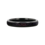 Load image into Gallery viewer, Mens Black Tungsten Crushed Blue and Purple Goldstone Inlay Wedding Ring - 4mm Wide - Style name: ASTRUM