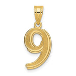 Load image into Gallery viewer, 14K Yellow Gold Polished Etched Number 4 Pendant