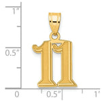 Load image into Gallery viewer, 14K Yellow Gold Polished Etched Number 4 Pendant