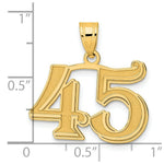 Load image into Gallery viewer, 14K Yellow Gold Polished Etched Number 4 Pendant