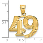 Load image into Gallery viewer, 14K Yellow Gold Polished Etched Number 4 Pendant