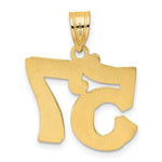 Load image into Gallery viewer, 14K Yellow Gold Polished Etched Number 4 Pendant