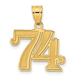 Load image into Gallery viewer, 14K Yellow Gold Polished Etched Number 4 Pendant