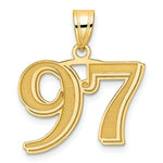 Load image into Gallery viewer, 14K Yellow Gold Polished Etched Number 4 Pendant