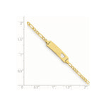 Load image into Gallery viewer, 14K Yellow Gold Figaro Link Baby ID, Plate with Cut-out Heart Bracelet