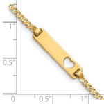 Load image into Gallery viewer, 14K Yellow Gold Curb Link Baby ID, Plate with Cut-out Heart Bracelet