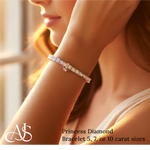 Load image into Gallery viewer, Lab Grown Princess Diamond Tennis Bracelet in 14K White or Yellow Gold for Women - VS1/F and VS2-SI1/G Clarity Color