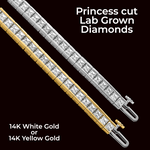 Load image into Gallery viewer, Lab Grown Princess Diamond Tennis Bracelet in 14K White or Yellow Gold for Women - VS1/F and VS2-SI1/G Clarity Color