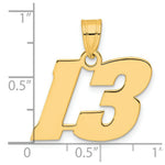 Load image into Gallery viewer, 14K Yellow Gold Polished Block Number Pendant