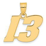 Load image into Gallery viewer, 14K Yellow Gold Polished Block Number Pendant