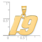 Load image into Gallery viewer, 14K Yellow Gold Polished Block Number Pendant