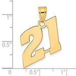 Load image into Gallery viewer, 14K Yellow Gold Polished Block Number Pendant