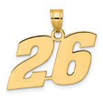 Load image into Gallery viewer, 14K Yellow Gold Polished Block Number Pendant