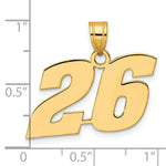 Load image into Gallery viewer, 14K Yellow Gold Polished Block Number Pendant