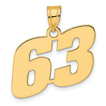 Load image into Gallery viewer, 14K Yellow Gold Polished Block Number Pendant