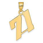 Load image into Gallery viewer, 14K Yellow Gold Polished Block Number Pendant