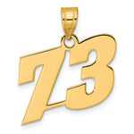 Load image into Gallery viewer, 14K Yellow Gold Polished Block Number Pendant