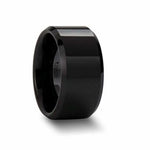Load image into Gallery viewer, CITAR Beveled Polish Finished Black Ceramic Wedding Ring 4mm - 12mm Wide Wedding Band