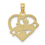 Load image into Gallery viewer, 14K Yellow Gold #1 Wife Heart Charm Pendant