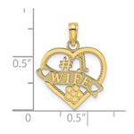 Load image into Gallery viewer, 14K Yellow Gold #1 Wife Heart Charm Pendant