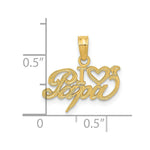 Load image into Gallery viewer, 14K Yellow Gold I Heart Papa Charm Pendant