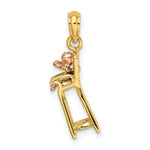 Load image into Gallery viewer, 14K Two-Tone Gold High Chair With Baby Charm Pendant