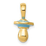 Load image into Gallery viewer, 14K Yellow Gold Blue Enameled Pacifier Pendant