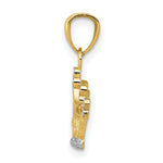Load image into Gallery viewer, 14K Yellow Gold and Rhodium Crown Pendant
