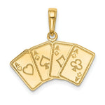 Load image into Gallery viewer, 14K Yellow Gold Aces Playing Cards Pendant