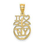 Load image into Gallery viewer, 14K Yellow Gold I Heart NY Apple Charm Pendant
