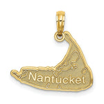 Load image into Gallery viewer, 14K Yellow Gold Nantucket Map Charm Pendant