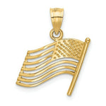 Load image into Gallery viewer, 14K Yellow Gold American Flag Pendant