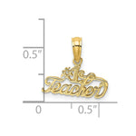 Load image into Gallery viewer, 14K Yellow Gold #1 Teacher Charm Pendant