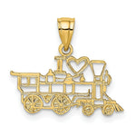 Load image into Gallery viewer, 14K Yellow Gold I Love Train Charm Pendant