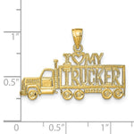 Load image into Gallery viewer, 14K Yellow Gold I Love My Trucker Truck Pendant
