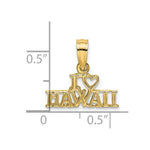 Load image into Gallery viewer, 14K Yellow Gold I Heart Hawaii Charm Pendant