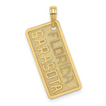 Load image into Gallery viewer, 14K Yellow Gold Florida Sarasota License Plate Charm Pendant