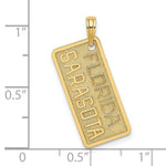 Load image into Gallery viewer, 14K Yellow Gold Florida Sarasota License Plate Charm Pendant