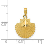 Load image into Gallery viewer, 14K Yellow Gold Scallop Shell Pendant 15mm width